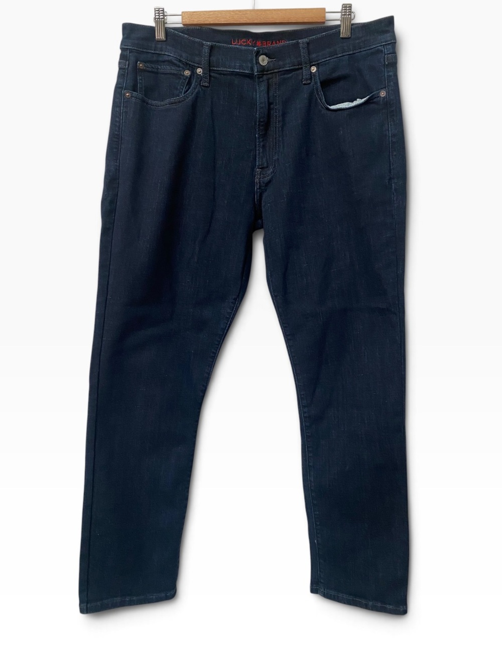 Lucky Brand Dark Indigo Straight Leg Jeans Men's 36X30 Coolmax Denim